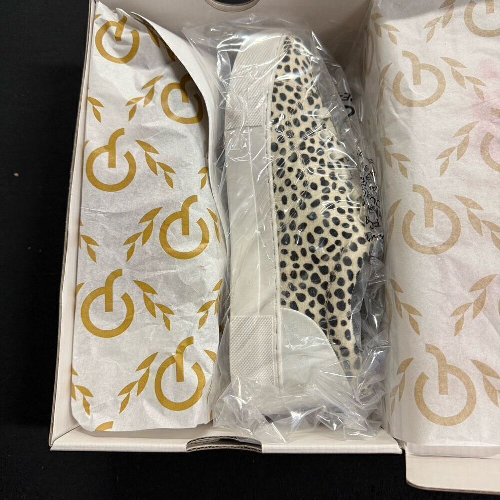 New Official Program Calf Hair Leopard White Black Platform Sneakers 10